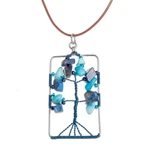 Lapis lazuli and quartz pendant necklace, 'Sylvan Blue' - Tree-Themed Blue Lapis Lazuli and Quartz Pendant Necklace