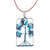 Lapis lazuli and quartz pendant necklace, 'Sylvan Blue' - Tree-Themed Blue Lapis Lazuli and Quartz Pendant Necklace