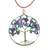 Collar colgante de amatista - Collar con colgante redondo de amatista natural con temática de árbol