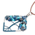 Collar colgante de jaspe y cuarzo - Collar con colgante de jaspe azul y cuarzo en forma de diamante