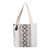 Cotton tote bag, 'Celestial Paths' - Traditional Patterned Zippered Ivory Cotton Tote Bag