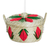 Natural fiber basket, 'Romance & Flowers' - Handwoven Floral Natural Paja Fiber Basket in Red Hues