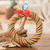 Natural fiber wreath, 'Peace & Prosperity' - Handwoven colourful Natural Fiber Wreath with Ribbon