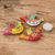 Ceramic magnets, 'Joyful Doves' (set of 3) - Set of 3 Hand-Painted Colorful Dove Ceramic Magnets (image 2j) thumbail