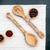 Wood serving spoons, 'Culinary Seasoning' (pair) - 2 Reclaimed Wood Serving Spoons with Pyrography Designs (image 2) thumbail