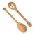 Wood serving spoons, 'Culinary Seasoning' (pair) - 2 Reclaimed Wood Serving Spoons with Pyrography Designs (image 2b) thumbail