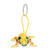 Glass beaded keychain, 'Leaping Yellow' - Handcrafted Glass Beaded Frog Keychain in Yellow Hues