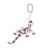 Glass beaded keychain, 'The Kind Lizard' - Handcrafted Glass Beaded Lizard Keychain in Pink Hues