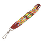 Beaded lanyard keychain holder, 'Handy and Lovely' - Brown Beaded Lanyard Keychain Holder Handmade in Guatemala