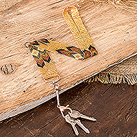 Schlüsselbandhalter mit Perlen, „Praktisch und trendy“ – Handgefertigter Schlüsselbandhalter mit Perlen in Goldton