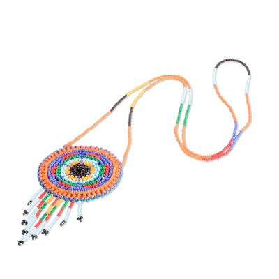 Beaded mini shoulder bag, 'Vibrant Barrilete' - Handmade Guatemalan Kite-Inspired Beaded Mini Shoulder Bag