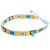 Beaded wristband bracelet, 'Geometric Harmony' - Handmade Light Blue Yellow Glass Beaded Wristband Bracelet