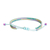 Beaded wristband bracelet, 'Charming Mint' - Handmade Glass Beaded Wristband Bracelet with Aqua Cord