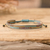 Beaded wristband bracelet, 'Charming Turquoise' - Adjustable Turquoise Glass Beaded Wristband Bracelet
