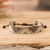 Beaded wristband bracelet, 'Celestial Pyramids' - Handcrafted Geometric Grey Glass Beaded Wristband Bracelet