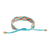 Perlenarmband - Handgefertigtes Armband aus gemusterten türkisfarbenen Glasperlen