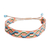 Beaded wristband bracelet, 'Tropical Bonds' - Handmade Patterned Orange Glass Beaded Wristband Bracelet