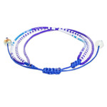 Beaded strand bracelet, 'Marine Lives' - Handcrafted Blue Glass Beaded Three-Strand Bracelet