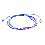Beaded strand bracelet, 'Marine Lives' - Handcrafted Blue Glass Beaded Three-Strand Bracelet