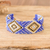 pulsera de pulsera con cuentas - Pulsera con cuentas de vidrio geométrico azul y dorado