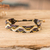 Beaded wristband bracelet, 'Enchanted Atitlan' - Handmade Golden and Ivory Glass Beaded Wristband Bracelet