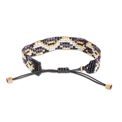 Perlenarmband - Handgefertigtes Armband aus goldenen und elfenbeinfarbenen Glasperlen