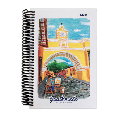 Paper journal, 'The Arch and Guatemala' - Cultural Santa Catalina Arch Paper Journal from Guatemala
