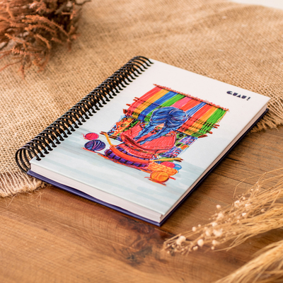 Paper journal, 'The Breathtaking Weaver' - Inspirational Traditional Weaver-Themed Paper Journal