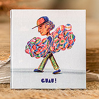 Paper magnet, 'Playful Marvel' - Inspirational Child-Themed Colorful Paper Magnet