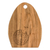 tabla de cortar de madera - Tabla de cortar semiovalada de madera de laurel con grabado de diente de león