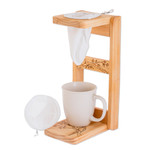 Wood single-serve drip coffee stand, 'Tropical Delights' - Macaw-Themed Laurel Wood Single-Serve Drip Coffee Stand