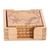 Posavasos de madera, (juego de 4) - Juego de 4 posavasos de madera de laurel con temática de pájaros y caja de almacenamiento