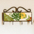 Iron and wood key rack, 'Mornings in Costa Rica' - Hand-Painted Leafy White Iron and Laurel Wood Key Rack