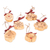 Wood ornaments, 'Sweet Eve' (set of 6) - Christmas-Themed Coffee Tree Wood Ornaments (Set of 6)