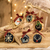 Wood ornaments, 'Enchanted Eve' (set of 6) - Christmas-Themed Black Coffee Tree Wood Ornaments (Set of 6)