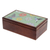 Wood tea box, 'Spring Visions' - Handcrafted Nature-Themed Pinewood Tea Box in Brown