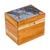 Wood decorative box, 'Mosaically Harmonious' - Handcrafted Hummingbird Mosaic Teak Wood Decorative Box
