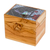 Wood decorative box, 'Mosaically Charming' - Hummingbird-Themed Mosaic Teak Wood Decorative Box