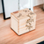 Caja decorativa de madera - Caja decorativa de madera de pino tallada con temática floral y libélula