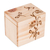 Caja decorativa de madera - Caja decorativa de madera de pino tallada con temática floral y libélula