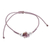 Amethyst macrame pendant bracelet, 'Wisdom Flower' - Adjustable Macrame Amethyst and Crystal Pendant Bracelet