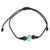 Macrame pendant bracelet, 'Lagoon Heart' - Handmade Adjustable Recon Turquoise Black Pendant Bracelet