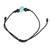 Macrame pendant bracelet, 'Lagoon Heart' - Handmade Adjustable Recon Turquoise Black Pendant Bracelet