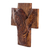 Arte de pared con cruz de madera - Arte de pared de madera de pochote en forma de cruz religiosa tallada a mano
