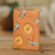 Leather card wallet, 'Daisies and Dragonflies' - Leather Card Wallet with Hand-Painted Dragonfly Daisy Motifs (image 2) thumbail