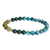 Men's multi-gemstone beaded stretch bracelet, 'Water and River' - Men's Agate Peridot and Malachite Beaded Stretch Bracelet
