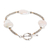 Cultured pearl station bracelet, 'Exquisite Luminosity' - Sterling Silver Station Bracelet with Cultured Coin Pearls