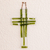 Glaswandkreuz - Handgefertigtes Wandkreuz aus dunkelgrünem Floatglas aus Costa Rica