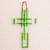 Glaswandkreuz - Handgefertigtes leuchtend grünes Floatglas-Wandkreuz aus Costa Rica