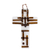 Glass wall cross, 'Strong Prayer' - Handcrafted Brown Float Glass Wall Cross from Costa Rica